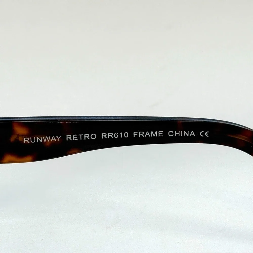 RUNWAY RETRO RR610 Eyeglasses Frame Only 50-17-130 Tortoise Shell Brown Full Rim